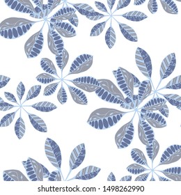 Tropical Leaves. Pattern Seamless with Orient