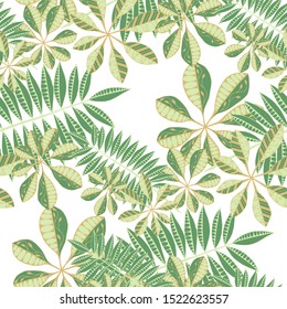 Tropical Leaves. Pattern Seamless with Orient