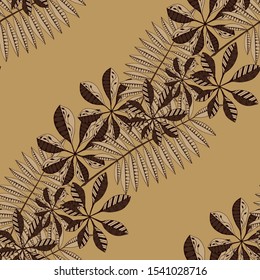 Tropical Leaves. Pattern Seamless with Orient