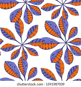 Tropical Leaves. Pattern Seamless with Orient