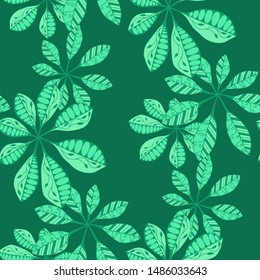 Tropical Leaves. Pattern Seamless with Turkish