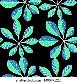 Tropical Leaves. Pattern Seamless with Turkish