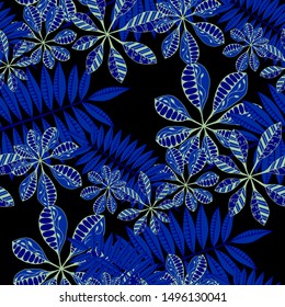 Tropical Leaves. Pattern Seamless with Turkish