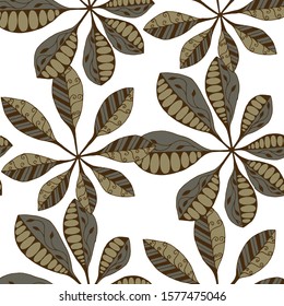 Tropical Leaves. Pattern Seamless with Turkish