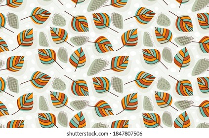 Tropical leaves pattern. Vector illustration