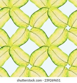 tropical leaves pattern - vector illustration