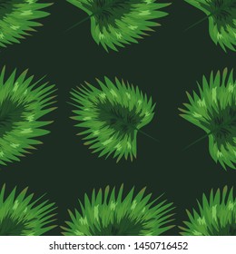 Tropical leaves realistic seamless pattern. Hawaiian exotic background with tropical plants.