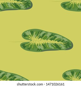 Tropical leaves realistic seamless pattern. Hawaiian exotic background with tropical plants.