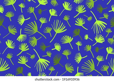 Las hojas tropicales son un patrón de fondo sin fisuras. Ilustración vectorial,Palm hojas dibujadas a mano.