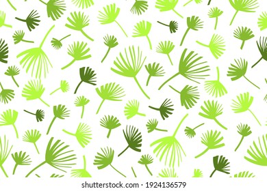 Las hojas tropicales son un patrón de fondo sin fisuras. Ilustración vectorial,Palm hojas dibujadas a mano.