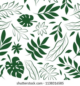 Tropical Leaves Seamless Pattern