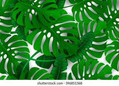 Tropical leaves seamless pattern
