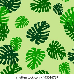 Tropical leaves seamless pattern