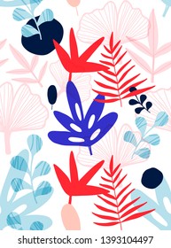Tropical leaves seamless pattern background texture