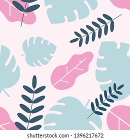 Tropical leaves seamless pattern background design