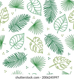 tropical leaves Seamless Pattern Background