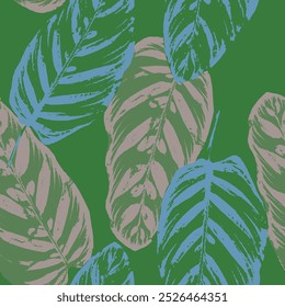 tropical leaves seamless pattern background