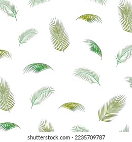 Tropical leaves seamless pattern backgrounds. Vector illustration