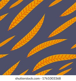 las hojas tropicales son un patrón sin fisuras. Hojas de palma amarillas brillantes. Diseño para empaque, menús, envolturas, invitaciones.