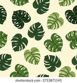 Tropical leaves seamless pattern. design for fabric, wrapping, textile, wallpaper. Vector Illustration