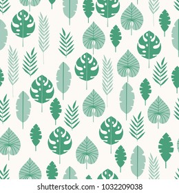 Tropical leaves seamless pattern. Exotic background