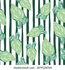 Tropical leaves seamless pattern. Exotic hawaiian plants backdrop. Summer tropical leaf endless wallpaper. Nature background. Design for fabric , textile, surface, wrapping, cover