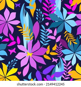 tropical leaves seamless pattern. exotic forest. good for fabric, dress, beach wear, wallpaper, pajama, etc.