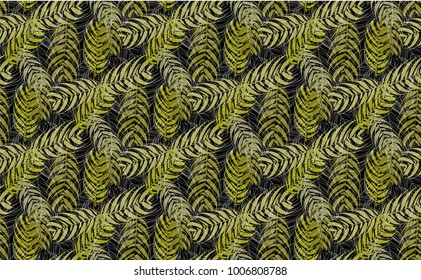 Tropical leaves seamless pattern. Floral jungle background. Vector illustration