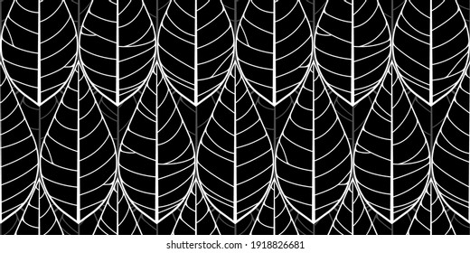 Tropical leaves seamless pattern. Floral organic background. Hand drawn leaf texture. Vector illustration.