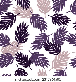 Las hojas tropicales son un patrón impecable. Fondo floral. Papel pintado de decoración inspirado en Matisse. Fondo de forma orgánico simple. Diseño para tela, impresión textil, superficie, envoltura, cubierta.