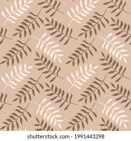 Tropical leaves seamless pattern. Good for banner, poster, flyer, greeting card, web design, print design. Vector illustration.