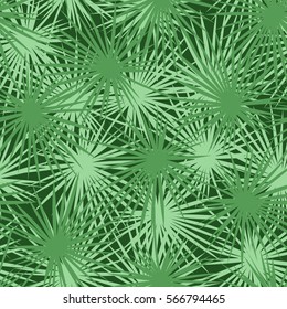 Tropical leaves seamless pattern. Green palm leaves background. Jungle illustration. Summer fashion print. Cute design for textile, wallpaper, fabric.