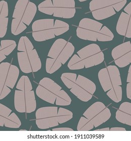 Tropical leaves seamless pattern. Illustration drawn in pastel colors