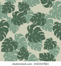 Tropical leaves seamless pattern. Tropical leaves illustration. Tropical leaves background. Perfect for fabrics, textile, wallpaper, and decor. SSTKbackgrounds 