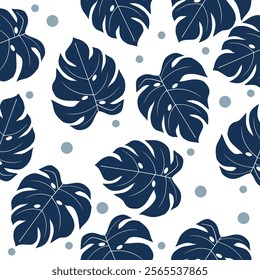 Tropical leaves seamless pattern. Tropical leaves illustration. Tropical leaves background. Perfect for fabrics, textile, wallpaper, and decor. SSTKbackgrounds 