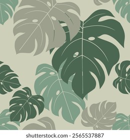 Tropical leaves seamless pattern. Tropical leaves illustration. Tropical leaves background. Perfect for fabrics, textile, wallpaper, and decor. SSTKbackgrounds 