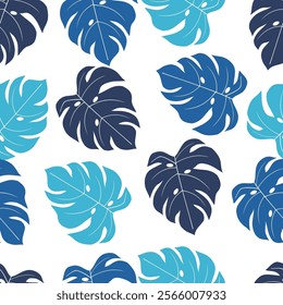 Tropical leaves seamless pattern. Tropical leaves illustration. Tropical leaves background. Perfect for fabrics, textile, wallpaper, and decor. SSTKbackgrounds