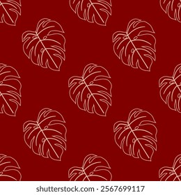 Tropical leaves seamless pattern. Tropical leaves illustration. Tropical leaves background. Perfect for fabric, textile, wallpaper, and decor. SSTKbackgrounds