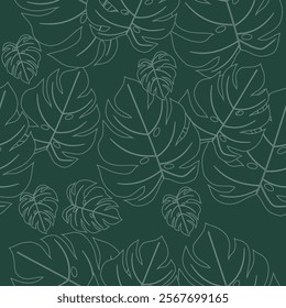 Tropical leaves seamless pattern. Tropical leaves illustration. Tropical leaves background. Perfect for fabric, textile, wallpaper, and decor. SSTKbackgrounds