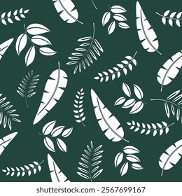 Tropical leaves seamless pattern. Tropical leaves illustration. Tropical leaves background. Perfect for fabric, textile, wallpaper, and decor. SSTKbackgrounds