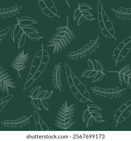 Tropical leaves seamless pattern. Tropical leaves illustration. Tropical leaves background. Perfect for fabric, textile, wallpaper, and decor. SSTKbackgrounds