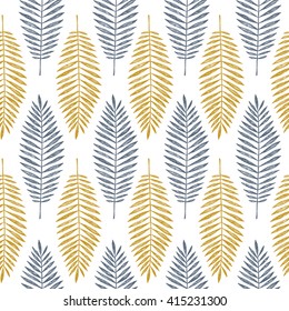 Tropical leaves. Seamless Pattern. Jungle background. Palm leaves. Vector illustration