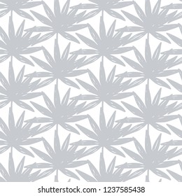 Tropical Leaves seamless pattern, modern hand drawn nature foliage. Summer Hawaii jungle exotic plants, textile print, clothes, wallpaper, wrapping paper. Trendy surface design.