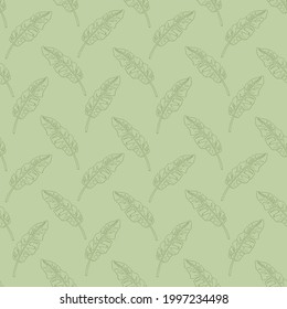 Tropical Leaves Seamless Pattern on Green Background for backdrop, wrapping paper, fabric, textile, web, decor, wallpaper, spa and beauty care products