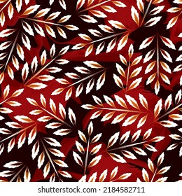 tropical leaves seamless pattern on wave background. black pink vector design. grunge texture. abstract contour drawing. wallpaper decorative. Colorful stylish background. foliage pattern. fashion