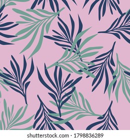 Tropical leaves seamless pattern palm leaves jungle vector floral background print design for textiles fashion prints summer spring