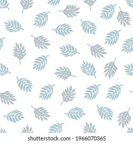 tropical leaves seamless pattern pastel colors