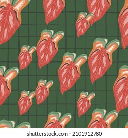 Tropical leaves seamless pattern. Rainforest leaf endless wallpaper. Exotic hawaiian plants backdrop. Nature background. Design for fabric , textile, surface, wrapping, cover. Vector illustration