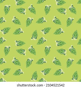 Tropical leaves seamless pattern. Rainforest leaf endless wallpaper. Exotic hawaiian plants backdrop. Nature background. Design for fabric , textile, surface, wrapping, cover. Vector illustration