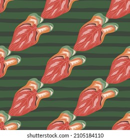 Tropical leaves seamless pattern. Rainforest leaf endless wallpaper. Exotic hawaiian plants backdrop. Nature background. Design for fabric , textile, surface, wrapping, cover. Vector illustration